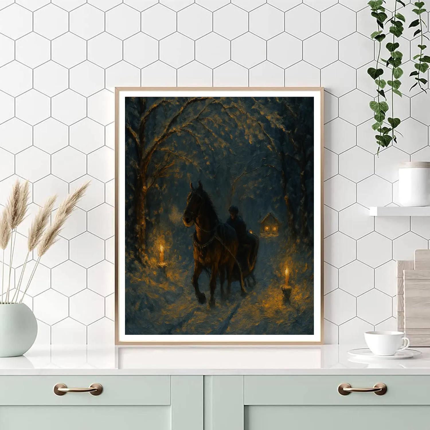 Candlelit Midnight Sleigh Ride paint by color