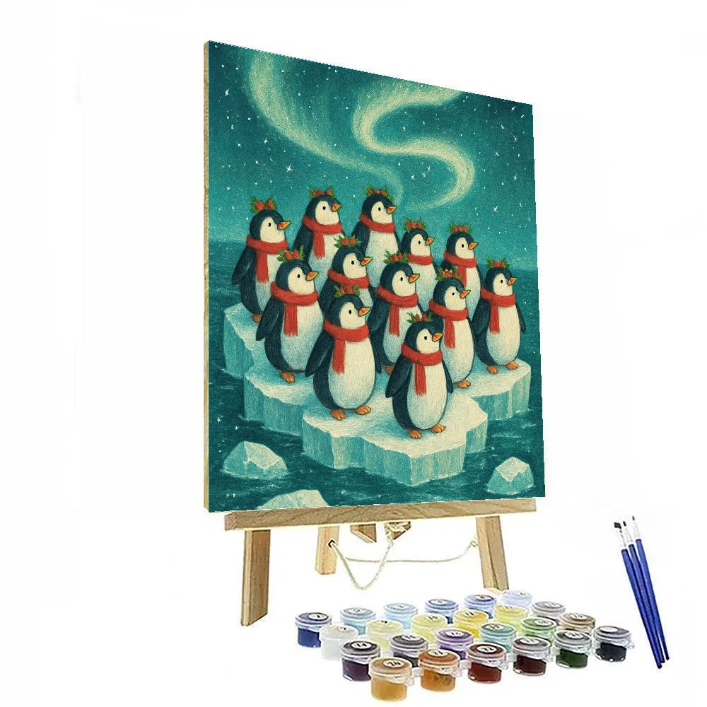 Penguin Choir On The Iceberg paint by numbers