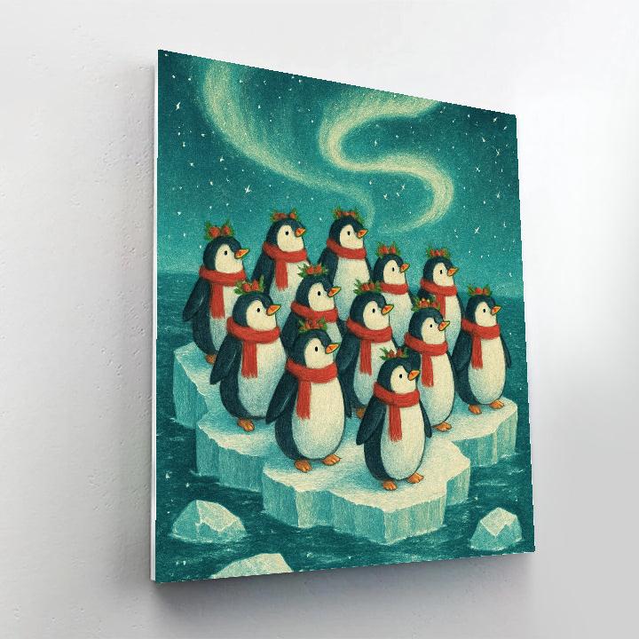 Penguin Choir On The Iceberg paint by numbers