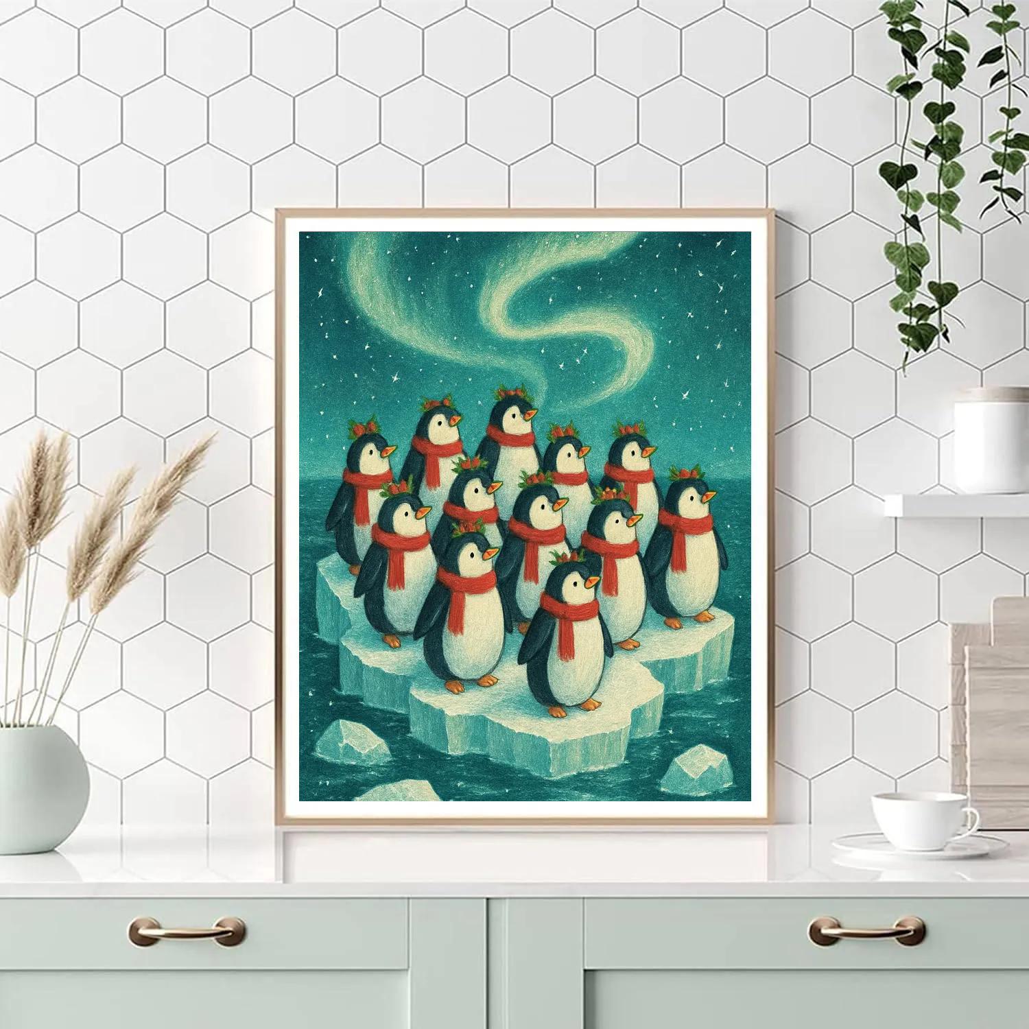 Penguin Choir On The Iceberg paint by numbers