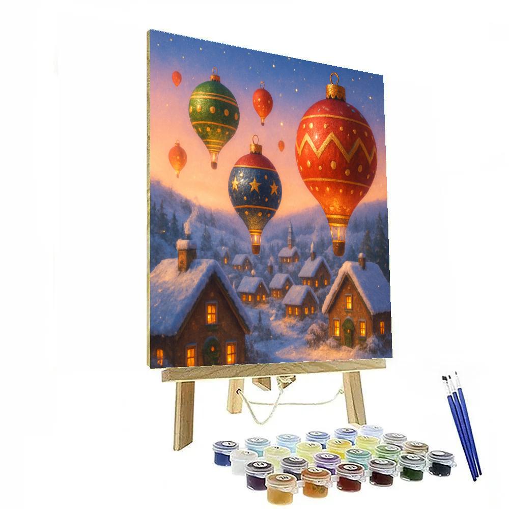 Holiday Hot Air Balloons Over The Valley Number painting