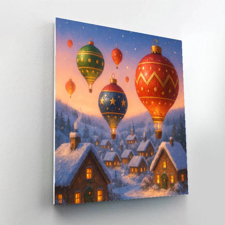 Holiday Hot Air Balloons Over The Valley Number painting