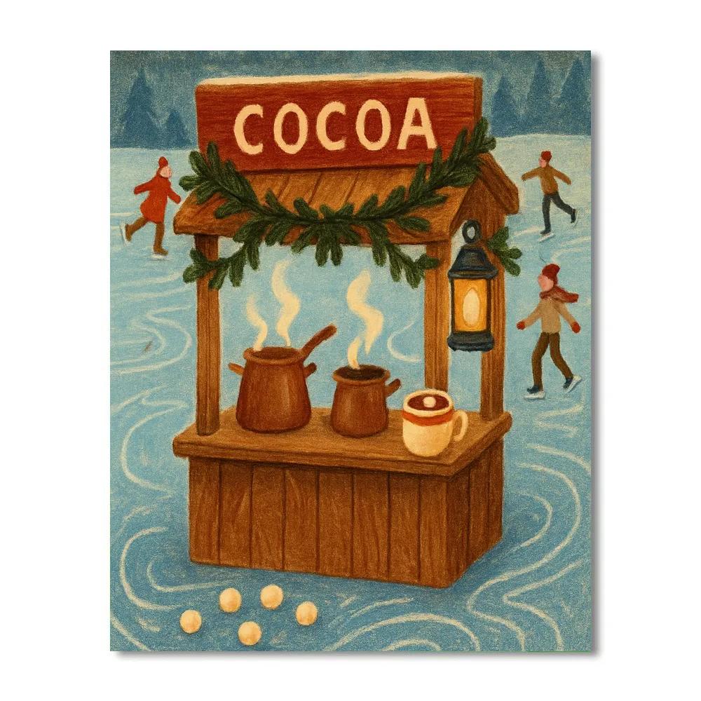 Cocoa Stand On The Frozen Lake Number painting