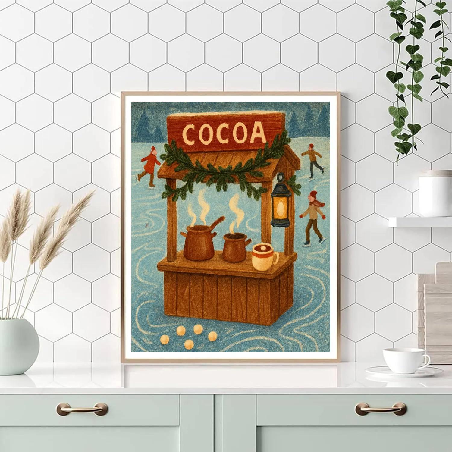 Cocoa Stand On The Frozen Lake Number painting