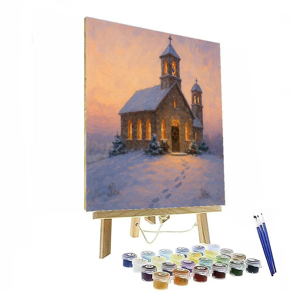 Winter Church Bells At First Light paint by color