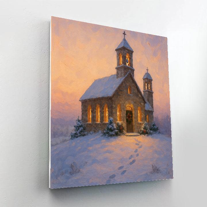 Winter Church Bells At First Light paint by color