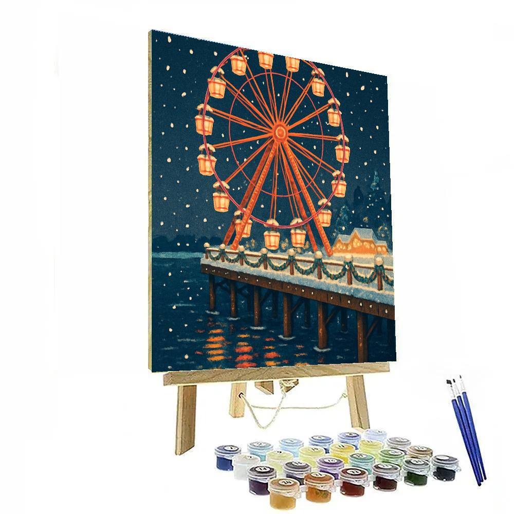Holiday Ferris Wheel On The Pier paint by color