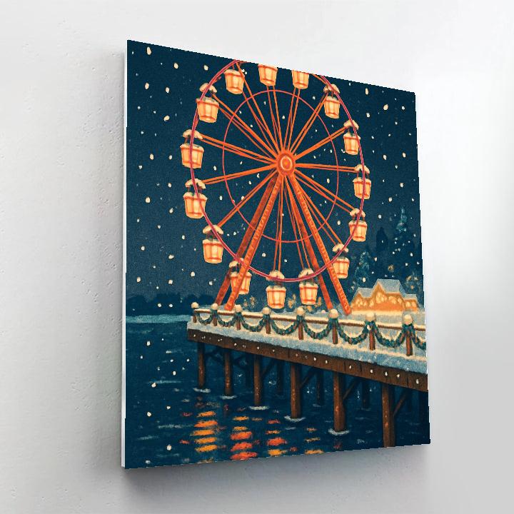 Holiday Ferris Wheel On The Pier paint by color