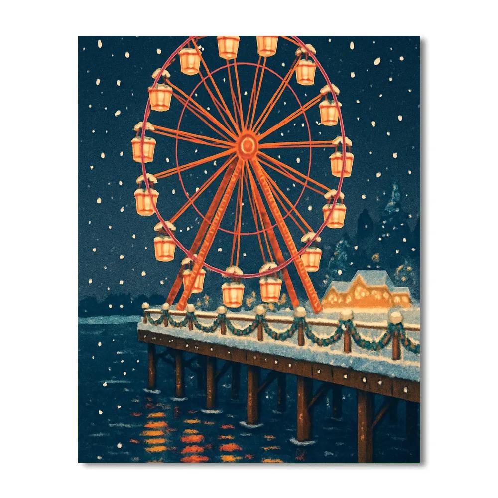 Holiday Ferris Wheel On The Pier paint by color