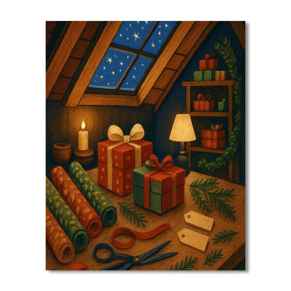 Midnight Gift Wrap Workshop Paint by numbers art