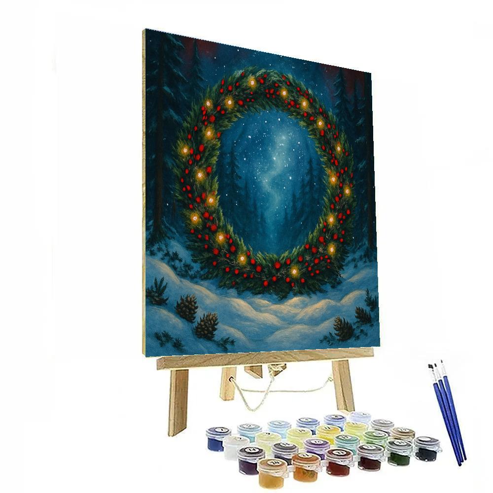 Snowy Forest Stargate Of Wreaths Numbered painting kits