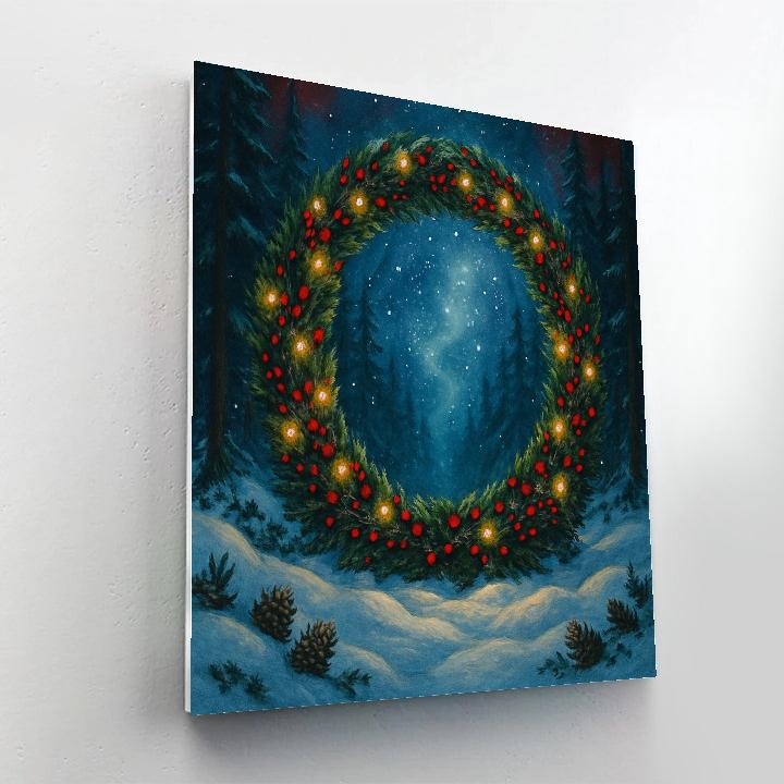 Snowy Forest Stargate Of Wreaths Numbered painting kits