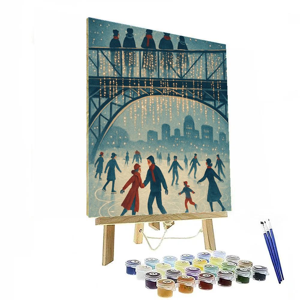 Ice Skaters Under The Glass Bridge Paint by numbers kits