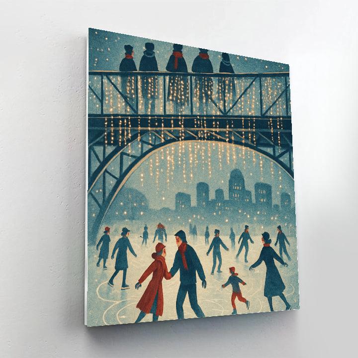 Ice Skaters Under The Glass Bridge Paint by numbers kits