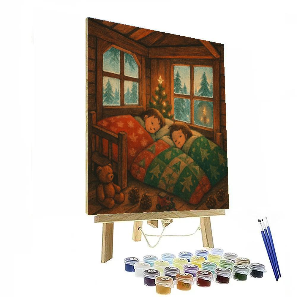 Christmas Morning In The Treehouse Bunk Painting by numbers kit