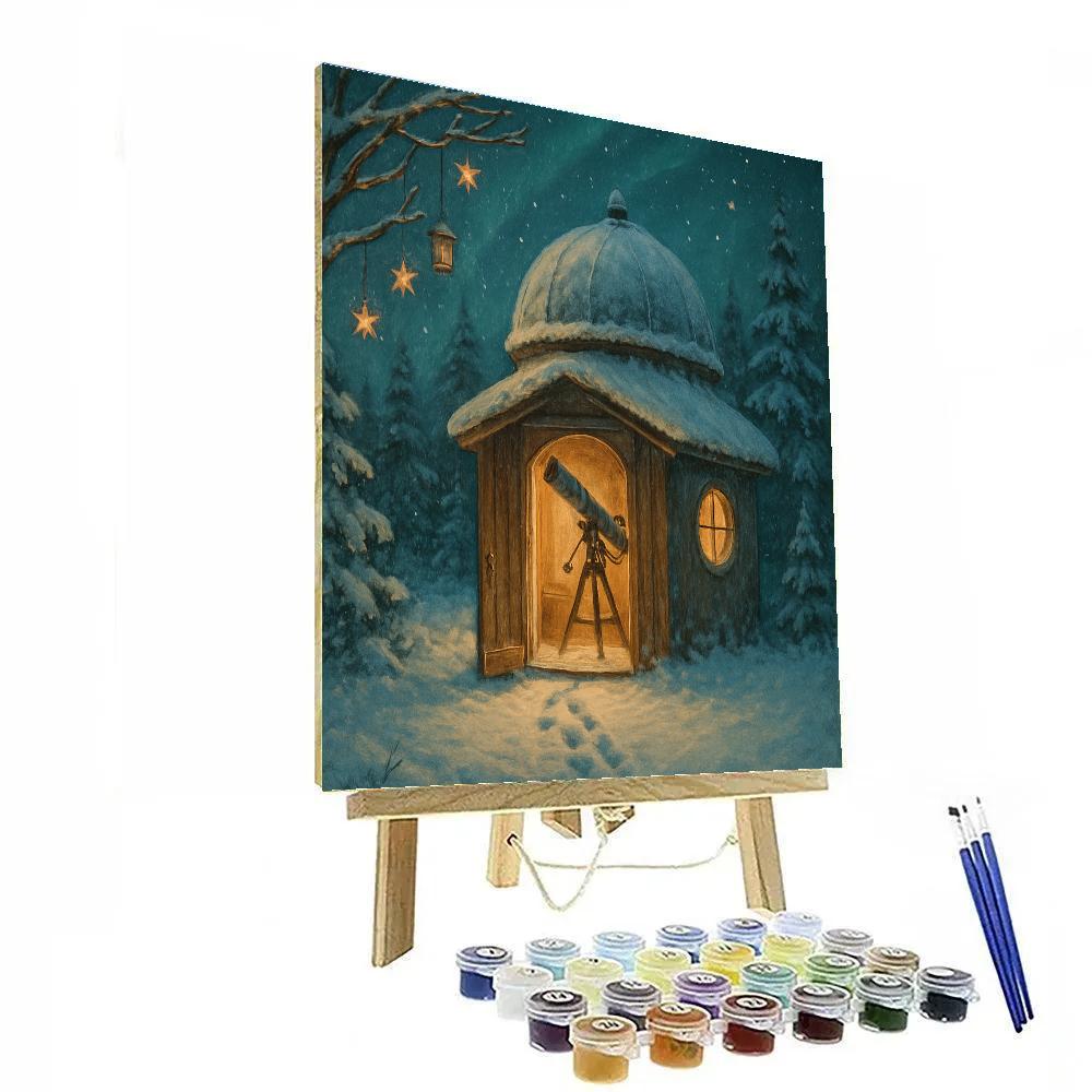 Golden Forest Christmas Observatory Numbered painting kits