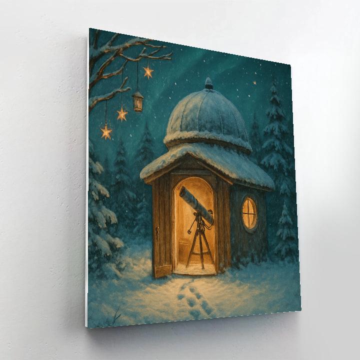 Golden Forest Christmas Observatory Numbered painting kits