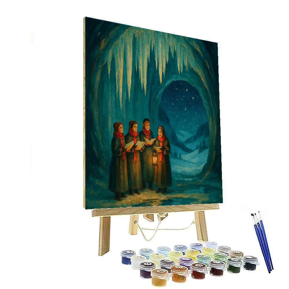 Midnight Christmas Ice Cave Choir paint by color
