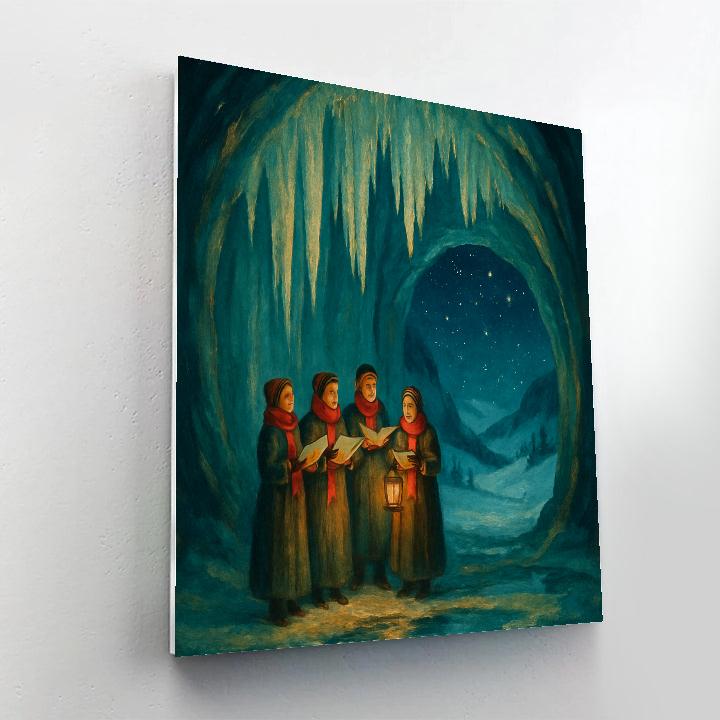 Midnight Christmas Ice Cave Choir paint by color