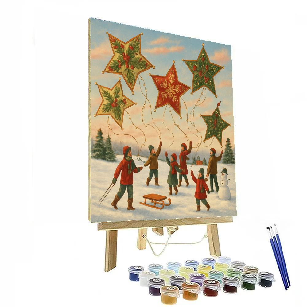 Snowy Christmas Kite Festival Paint by numbers kits