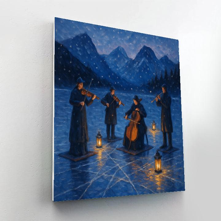 Frozen Christmas Orchestra On The Lake Numbered painting kits