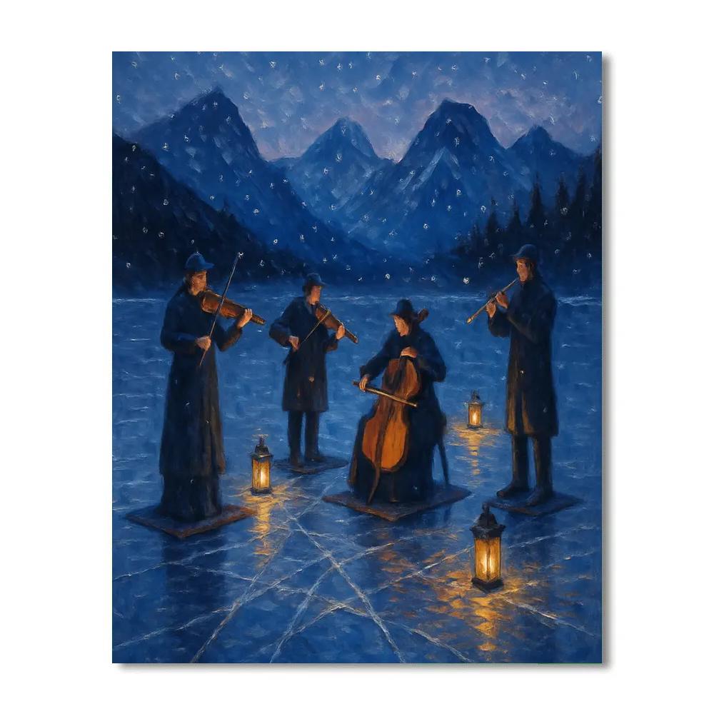 Frozen Christmas Orchestra On The Lake Numbered painting kits