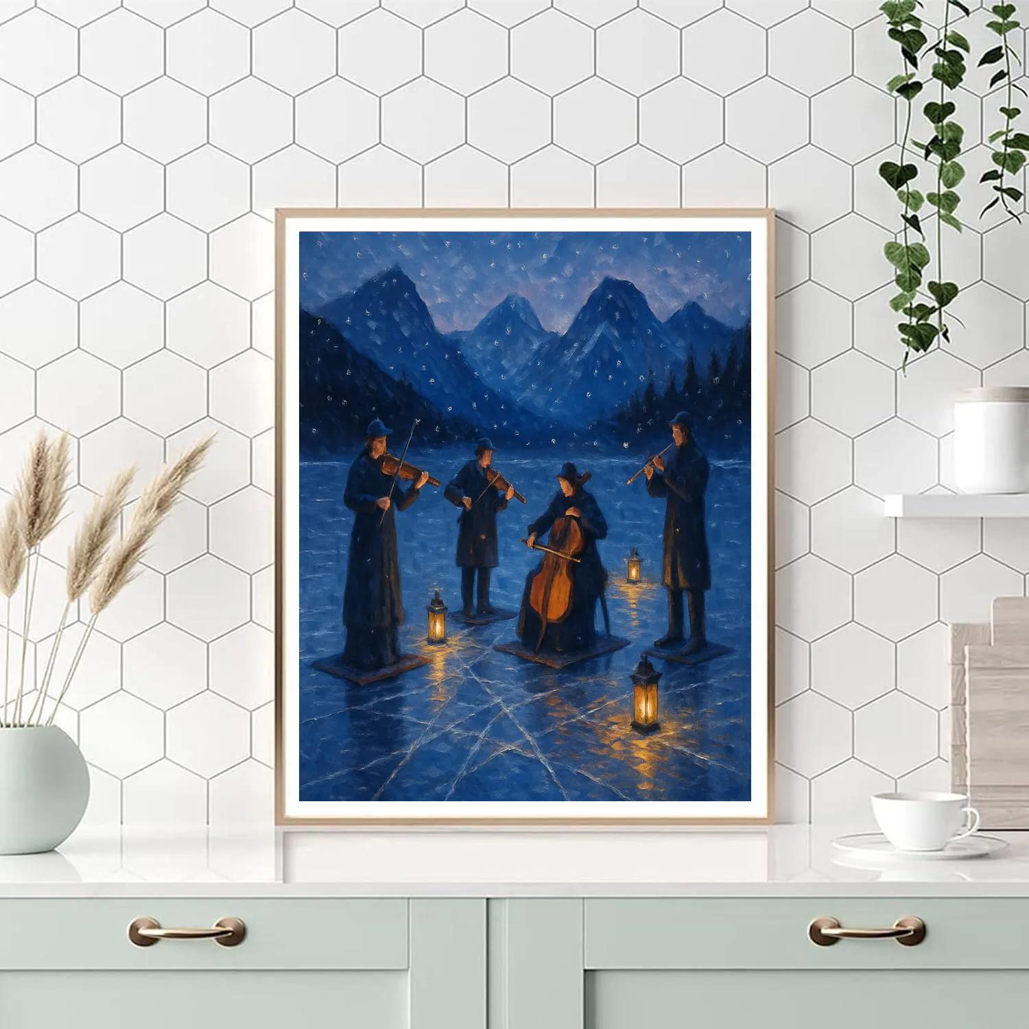 Frozen Christmas Orchestra On The Lake Numbered painting kits