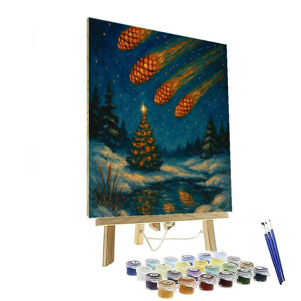 Christmas Pinecone Meteors paint by number