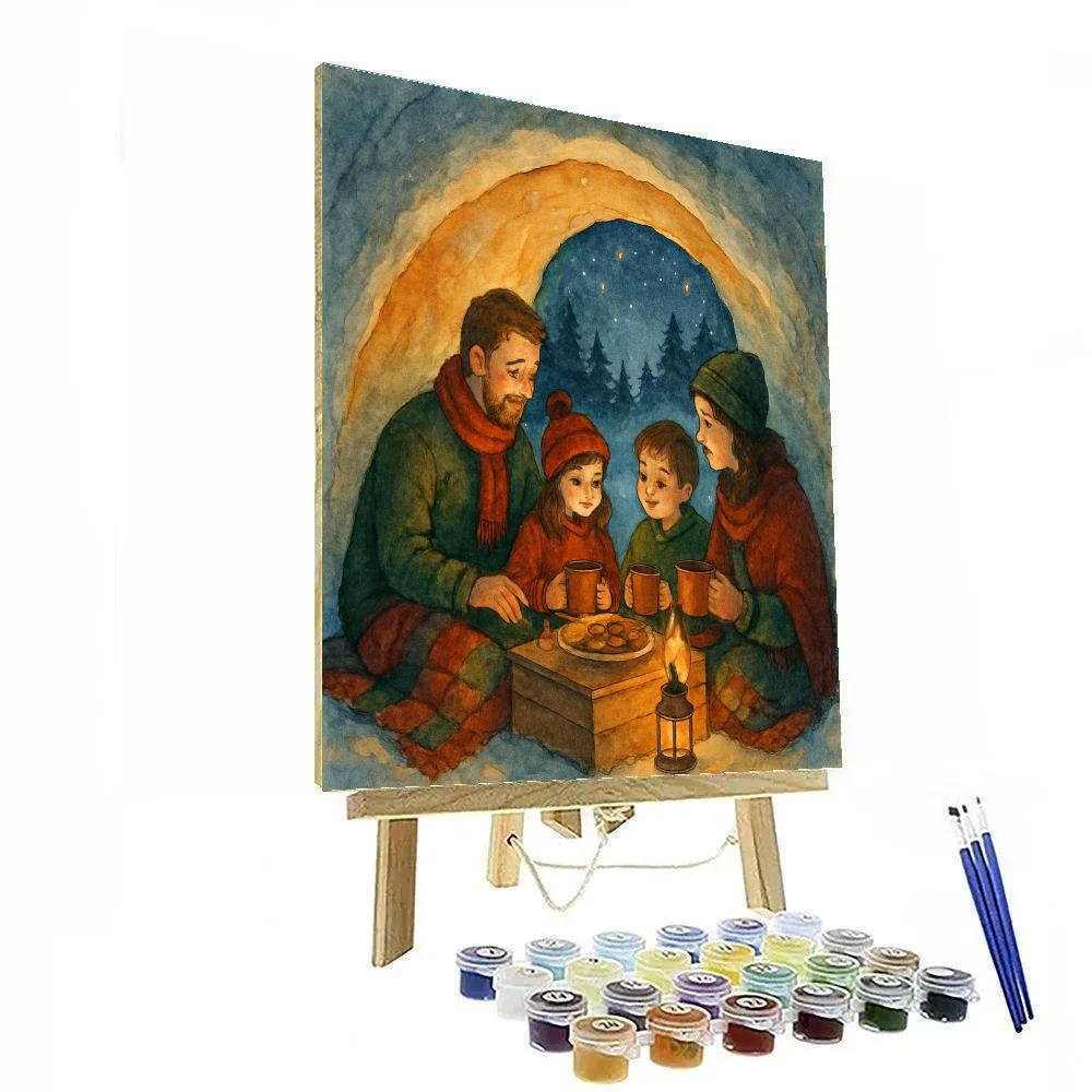 Christmas Picnic In The Snow Cave DIY paint by numbers