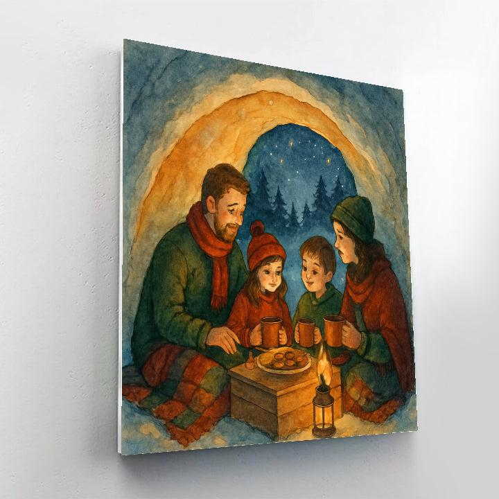 Christmas Picnic In The Snow Cave DIY paint by numbers