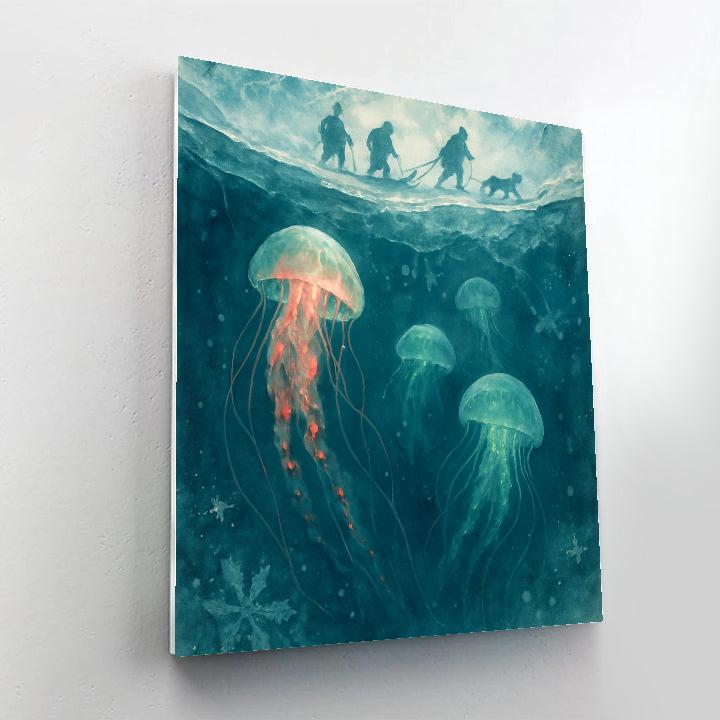 Christmas Jellyfish In The Frozen Sea Paint by numbers art