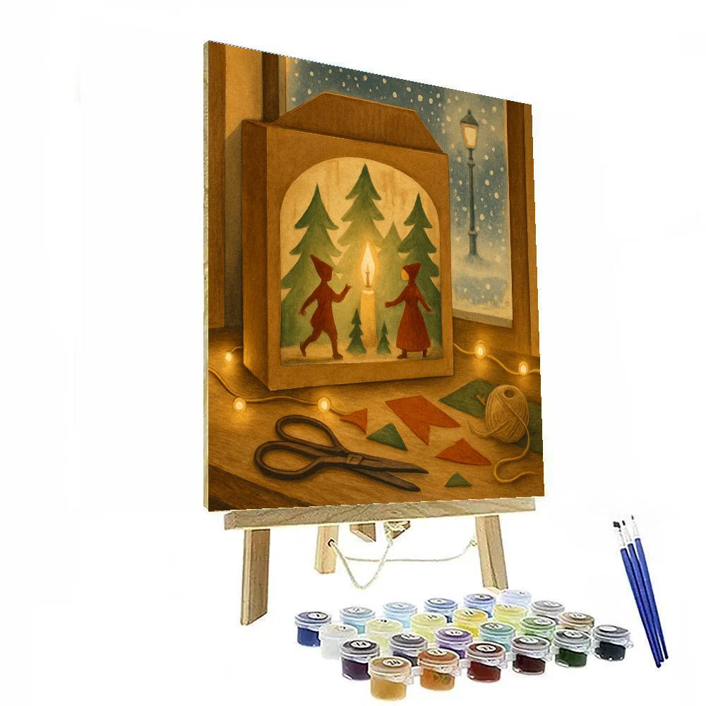 Christmas Paper Theater In The Window paint by numbers