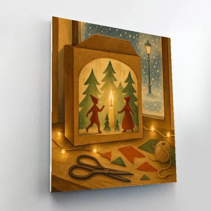 Christmas Paper Theater In The Window paint by numbers