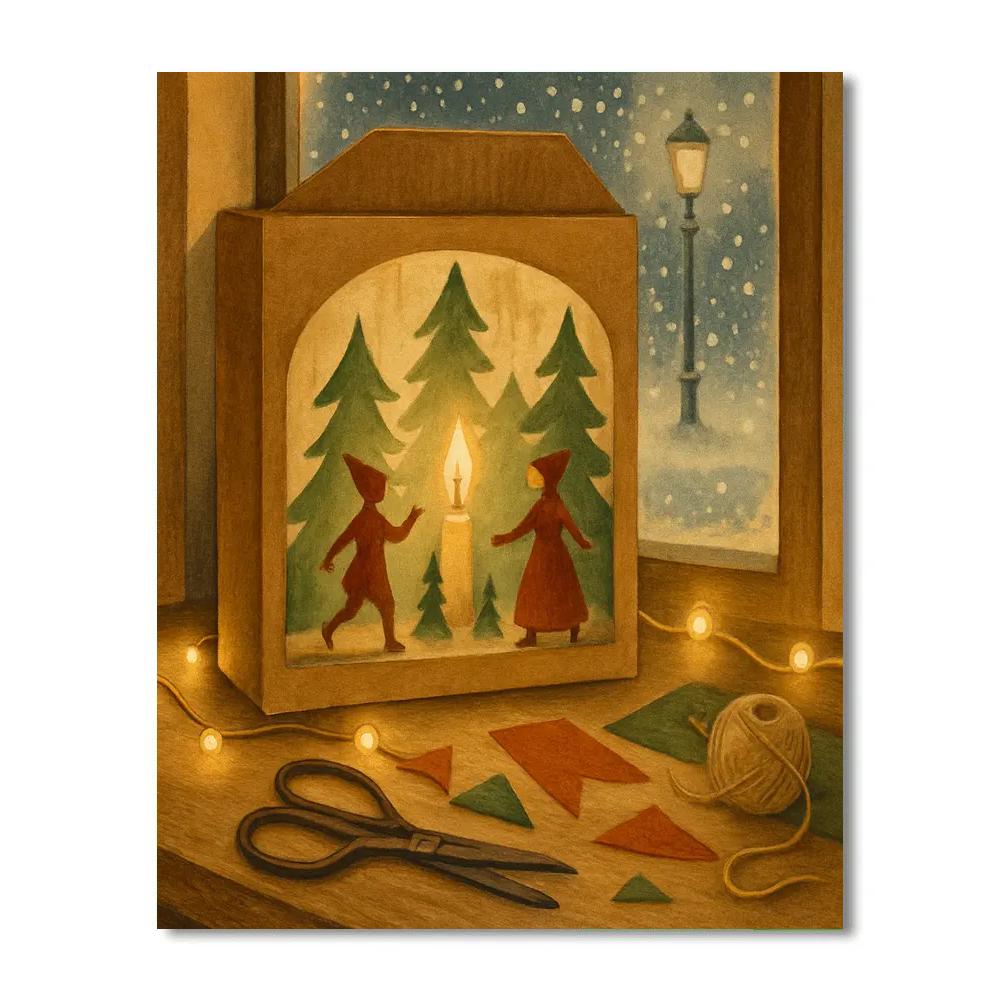 Christmas Paper Theater In The Window paint by numbers