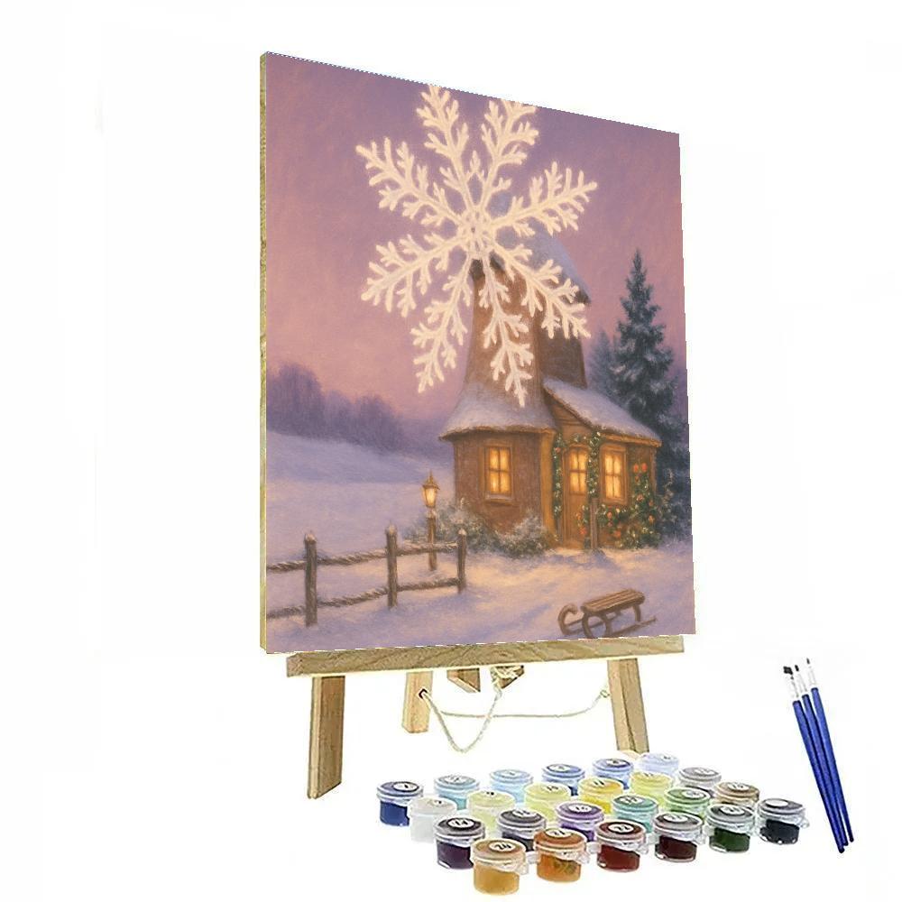 Christmas Windmill Of Spinning Snowflakes Paint by numbers art