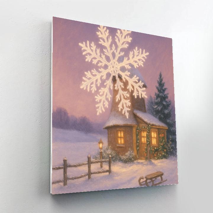 Christmas Windmill Of Spinning Snowflakes Paint by numbers art