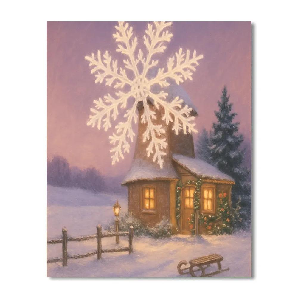 Christmas Windmill Of Spinning Snowflakes Paint by numbers art