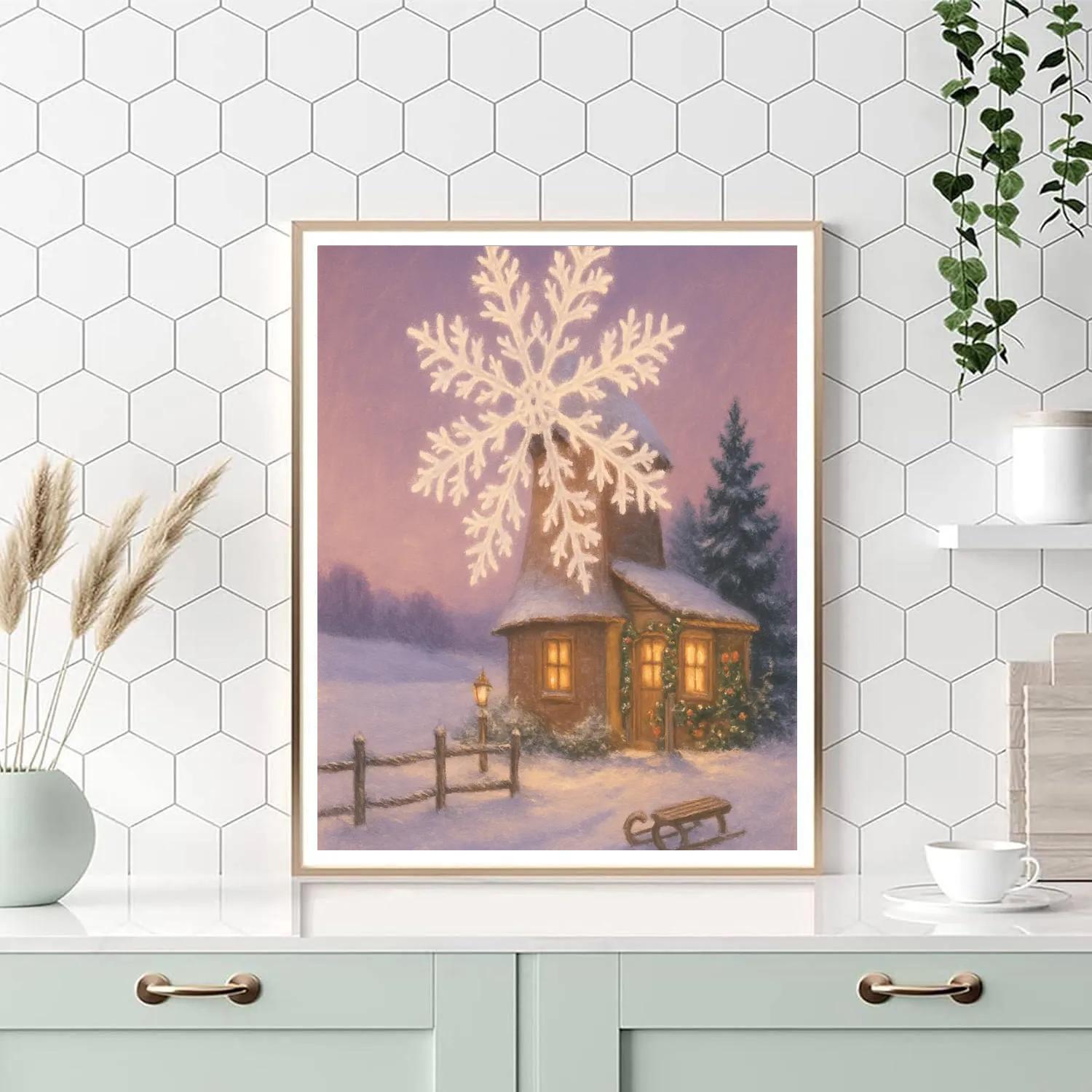 Christmas Windmill Of Spinning Snowflakes Paint by numbers art