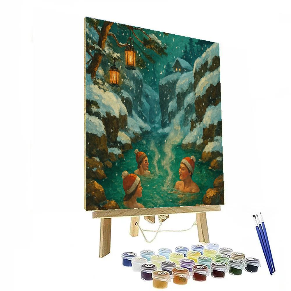 Christmas Hot Springs In The Snowy Gorge painting number kit
