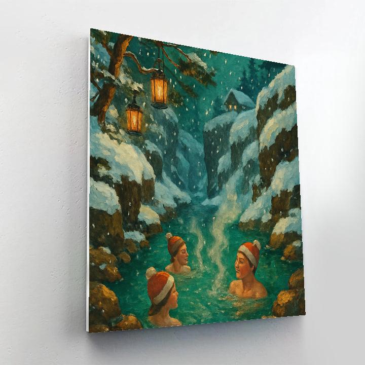 Christmas Hot Springs In The Snowy Gorge painting number kit