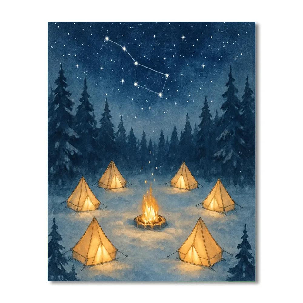 Christmas Constellation Campground Paint by numbers art