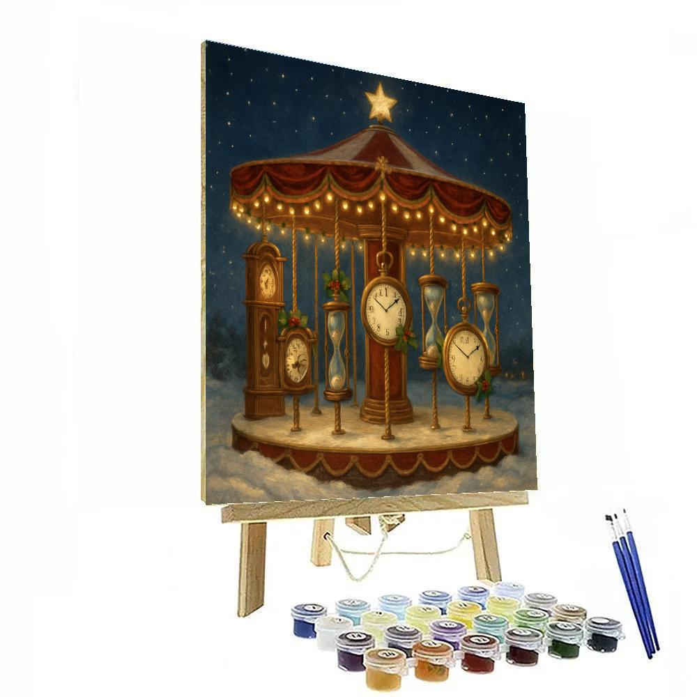 Christmas Carousel Of Timepieces Paint by numbers kits