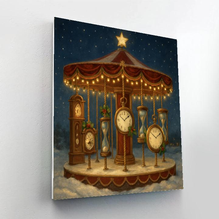 Christmas Carousel Of Timepieces Paint by numbers kits