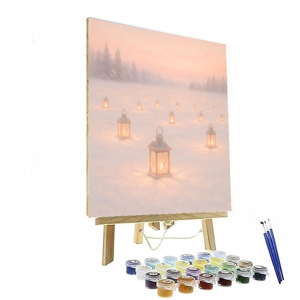 Christmas Meadow Of Sleeping Lanterns paint by numbers