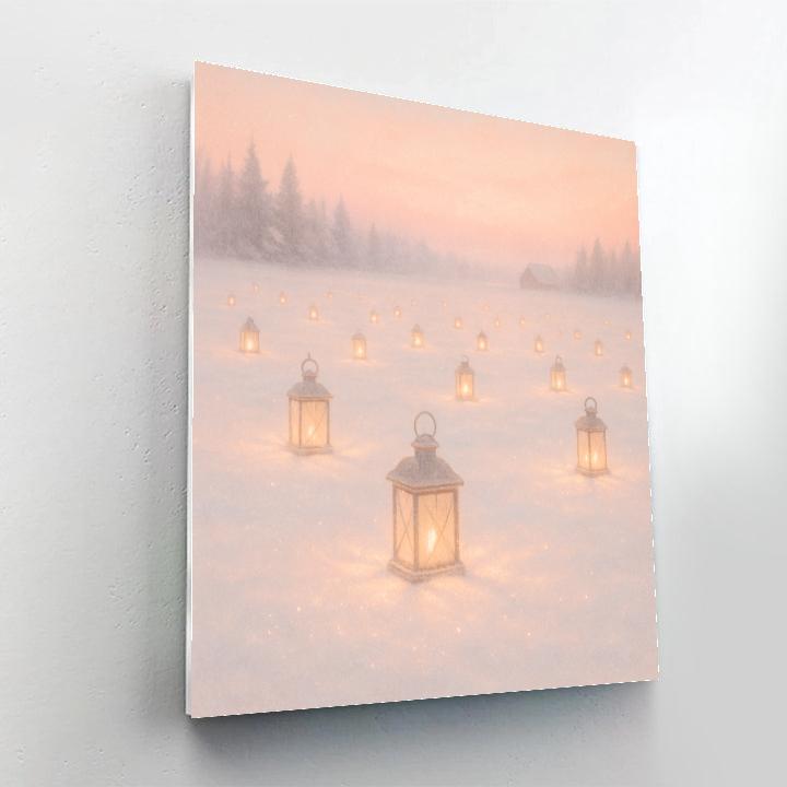 Christmas Meadow Of Sleeping Lanterns paint by numbers