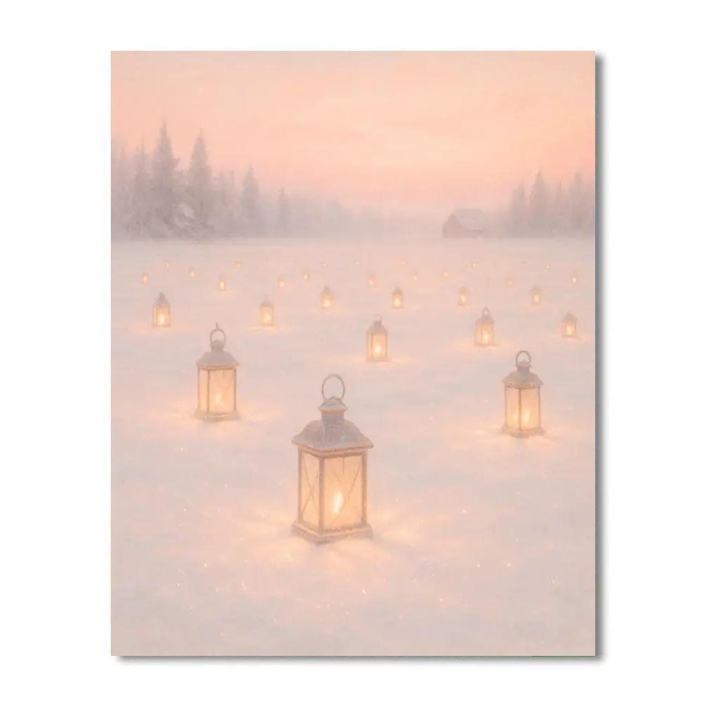 Christmas Meadow Of Sleeping Lanterns paint by numbers