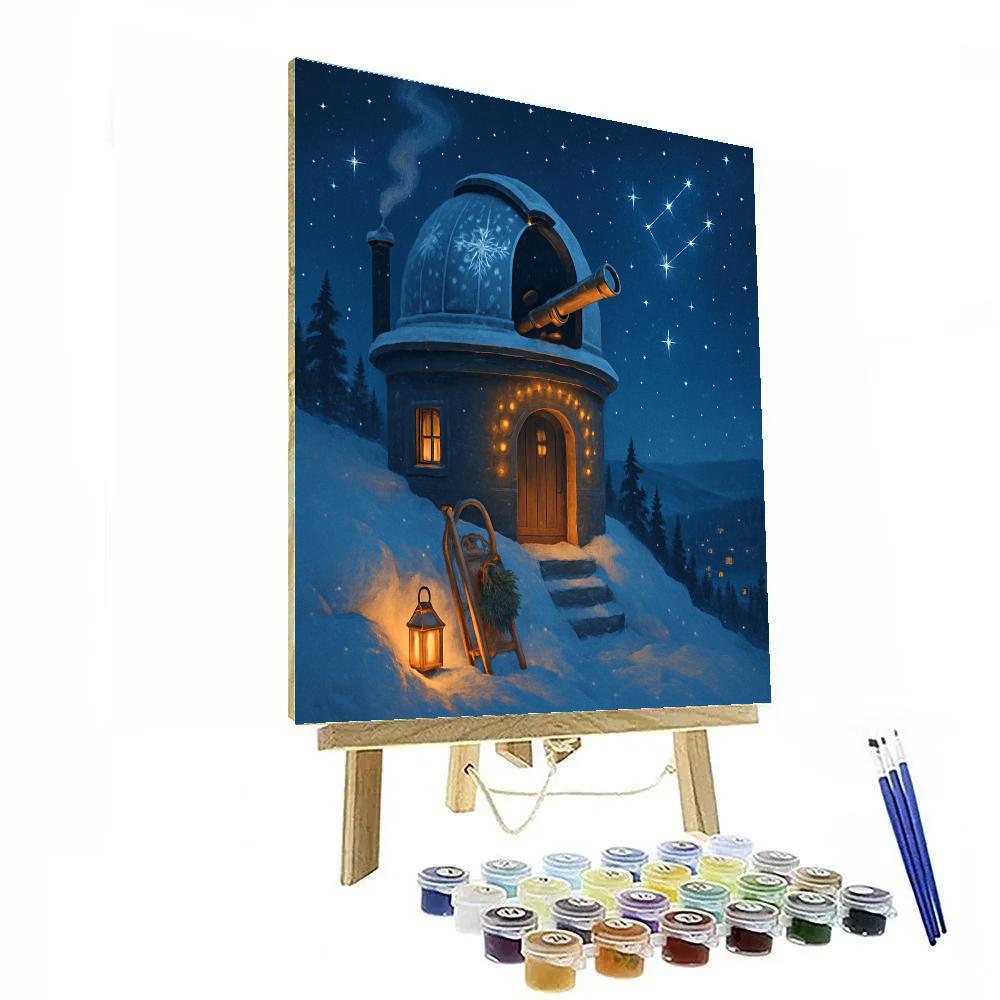 Snowflake Observatory On Christmas Ridge Painting by numbers kit