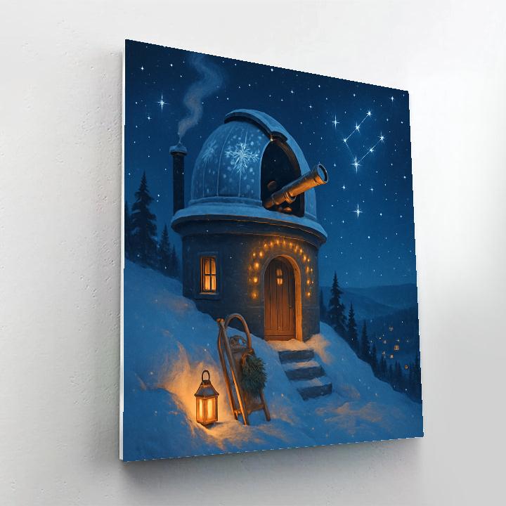 Snowflake Observatory On Christmas Ridge Painting by numbers kit