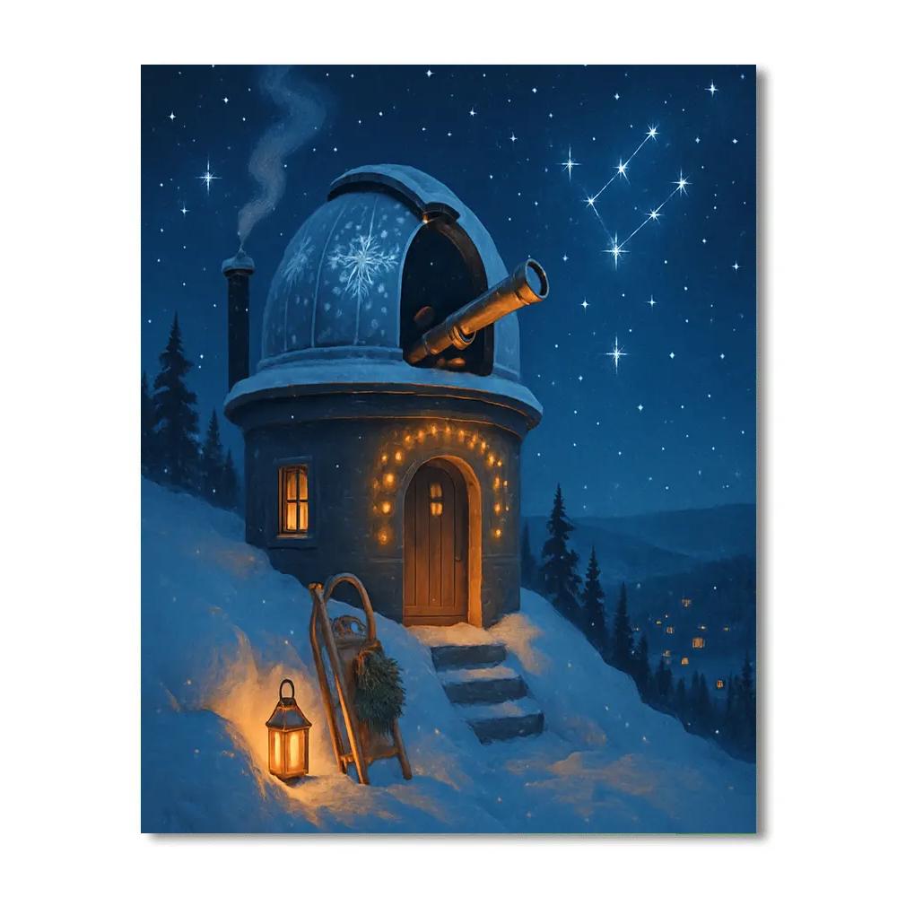 Snowflake Observatory On Christmas Ridge Painting by numbers kit