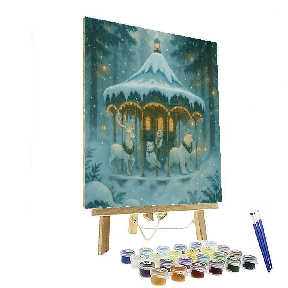 Christmas Carousel In The Cloud Forest Paint by numbers kits